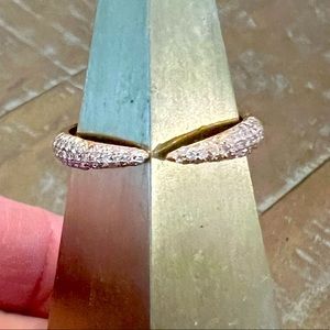 14k rose gold claw ring with diamonds